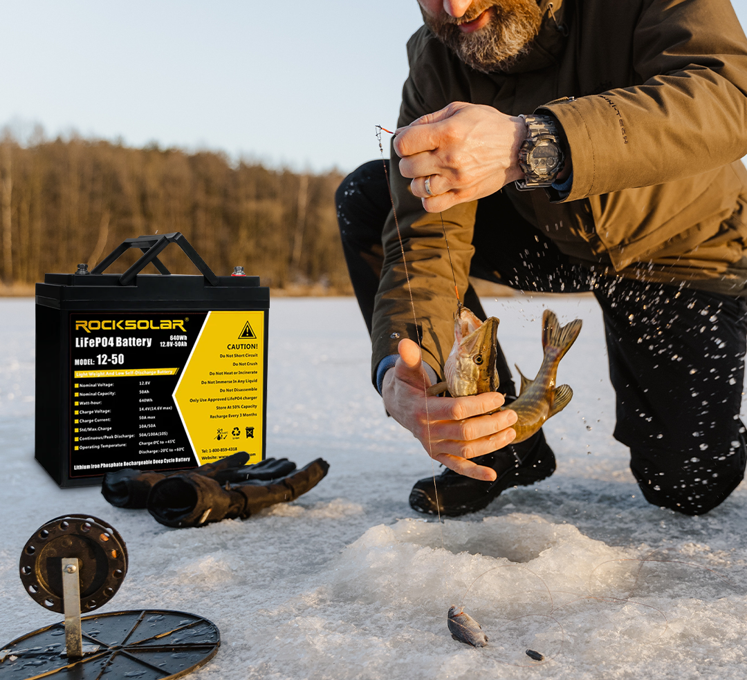 High Capacity Ice Fishing LiFePO4 Batteries ROCKSOLAR CA ROCKSOLAR
