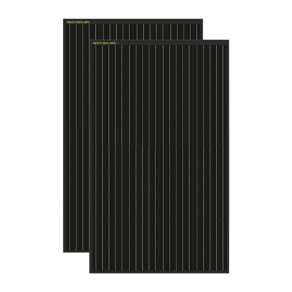 ROCKSOLAR Black Diamond 300W 2Pcs 12V Rigid Monocrystalline Solar Panel