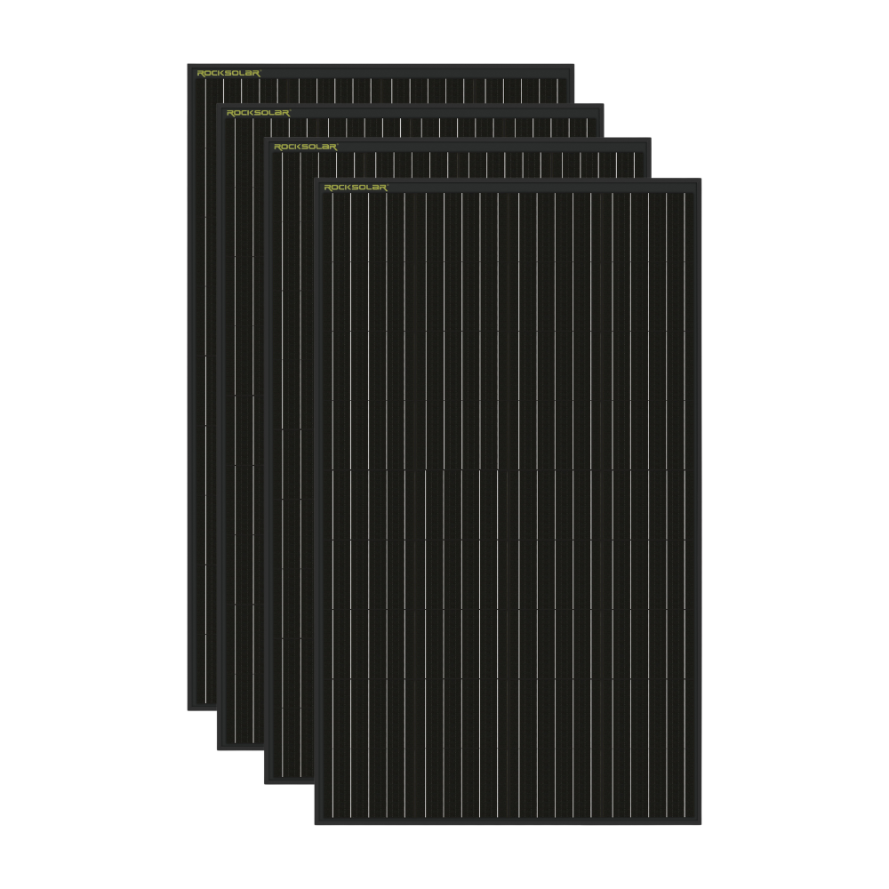 ROCKSOLAR Black Diamond 600W 12V Rigid Monocrystalline Solar Panel(4X150W)