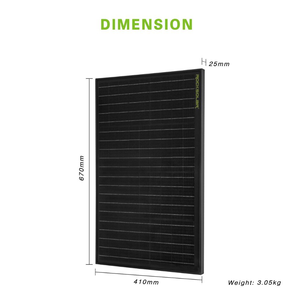 rigid solar panel dimension 