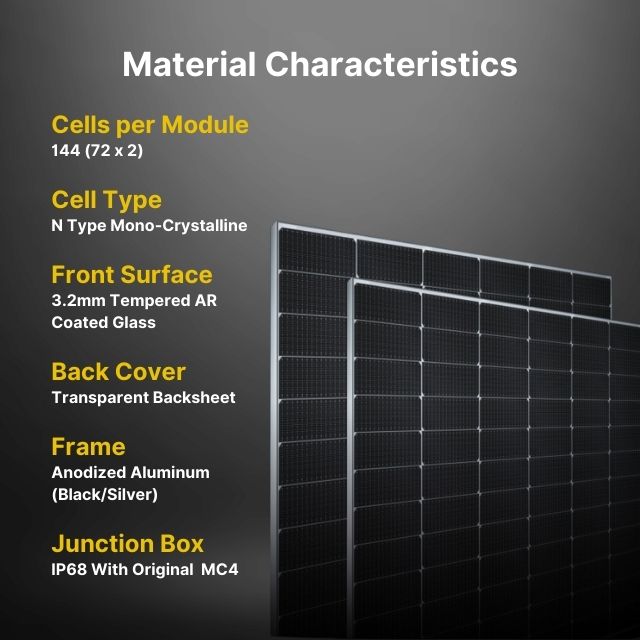 Philadelphia 600W N-Type Topcon Rigid Monocrystalline Bifacial Solar Panel