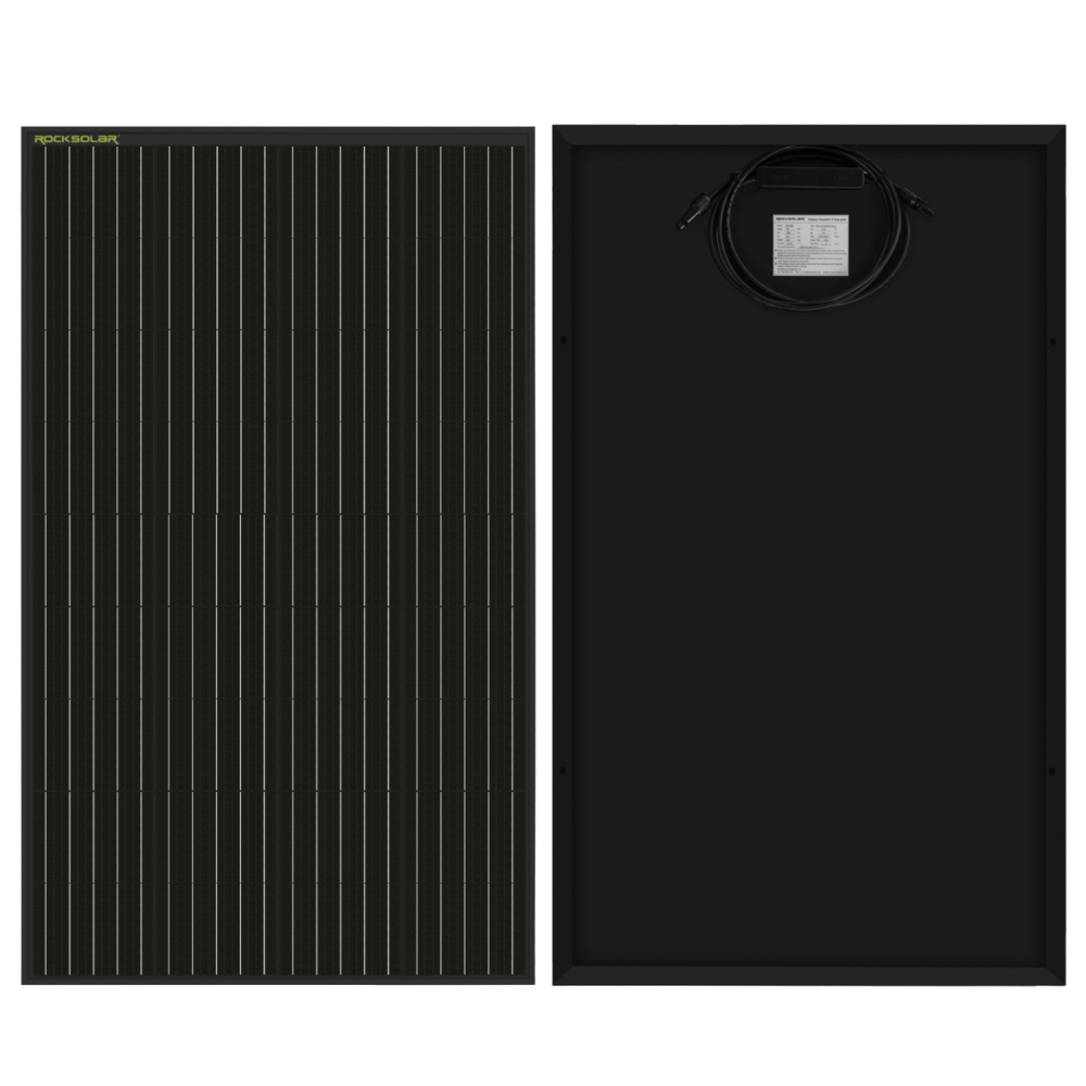 ROCKSOLAR Black Diamond 300W 2Pcs 12V Rigid Monocrystalline Solar Panel