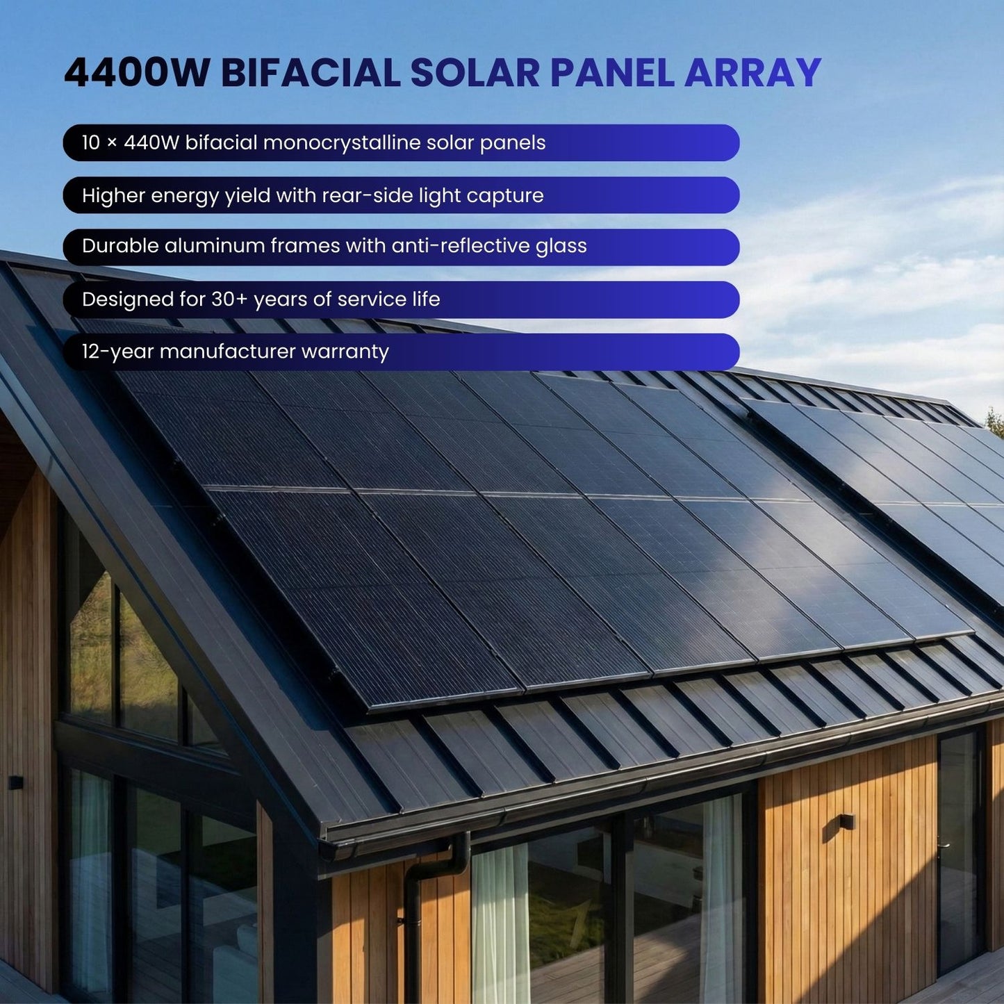 6 kW Off-Grid Solar Panel Kit with 4400W Solar Panels (120/240V 60AMP)