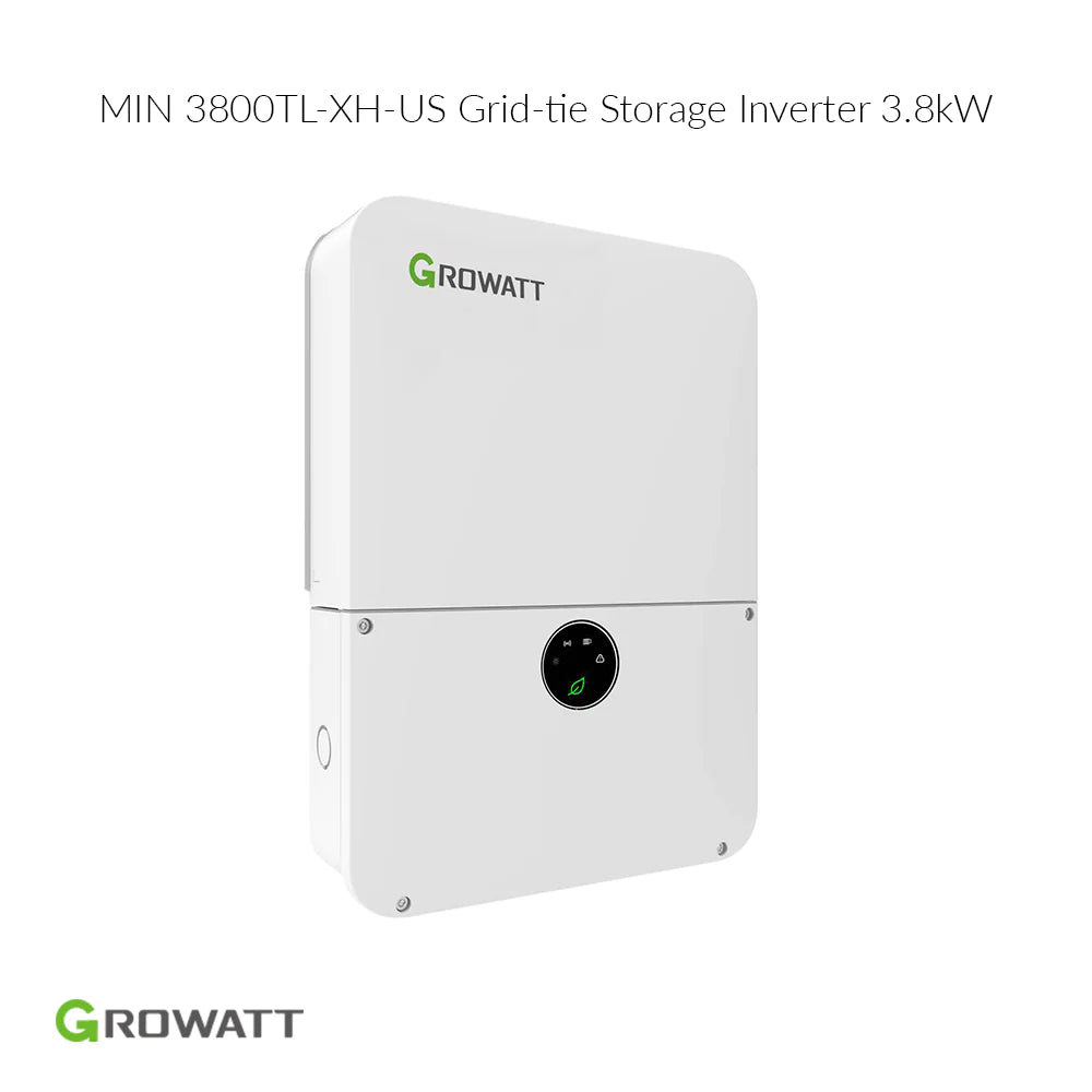 Growatt 3.8kW MIN 3800TL-XH-US Grid-Tie Inverter | Battery Storage Solar Inverter
