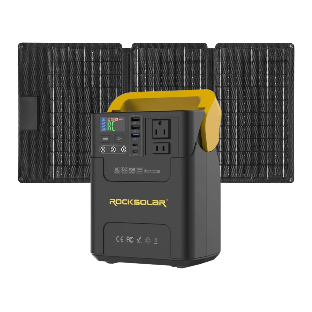 ROCKSOLAR Adventurer 100W 133.2Wh Portable Solar Generator Kit