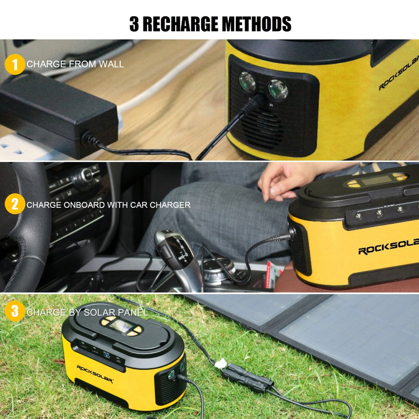 ROCKSOLAR Ready 200W 222Wh Portable Solar Generator Kit