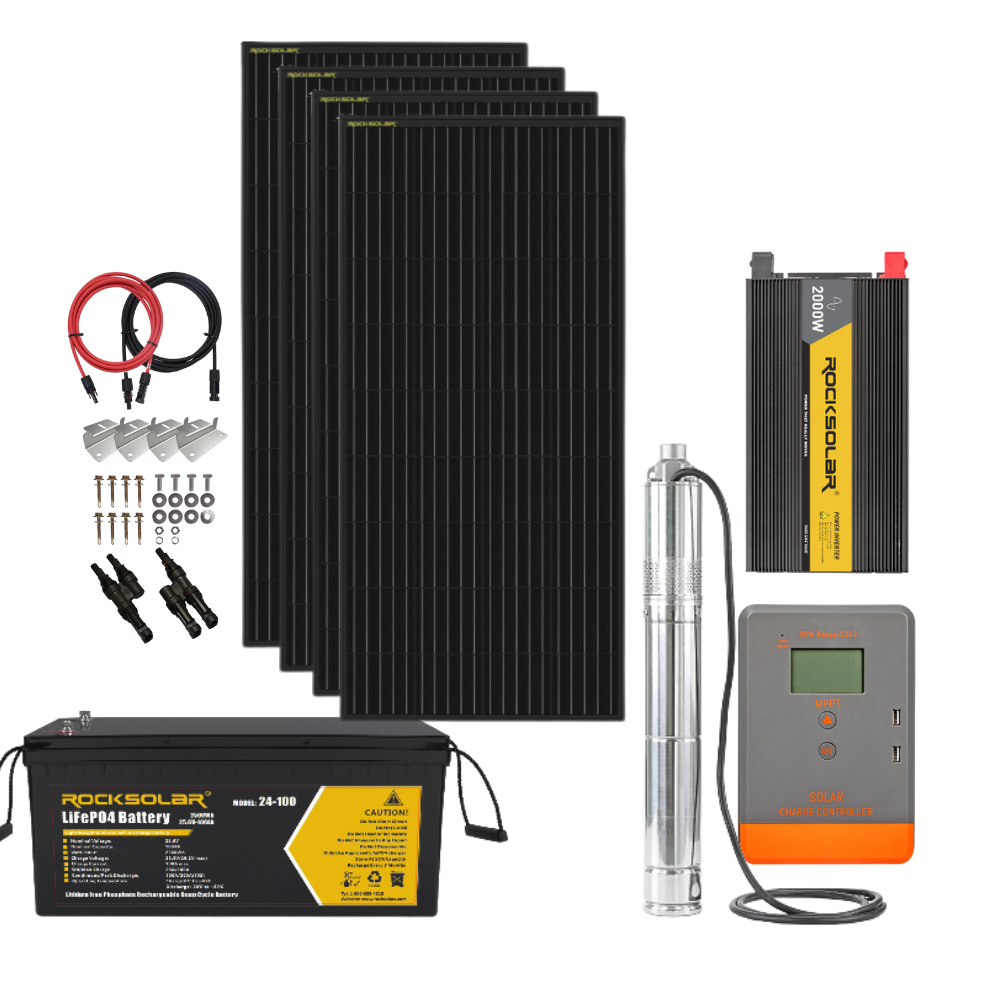ROCKSOLAR 2000W 24V Off-Grid Solar Water Pump System