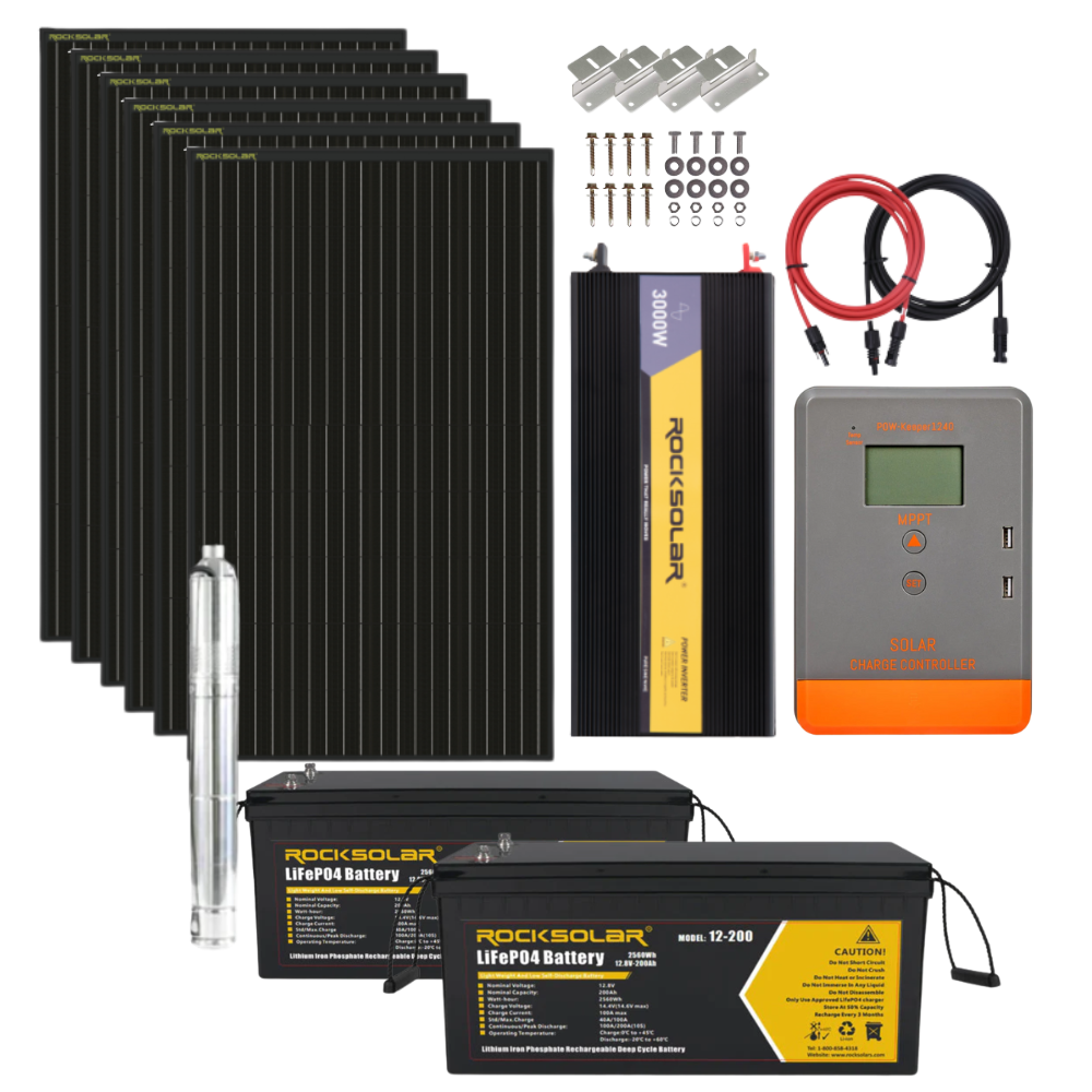 ROCKSOLAR 3000W 24V Off-Grid Solar Water Pump System