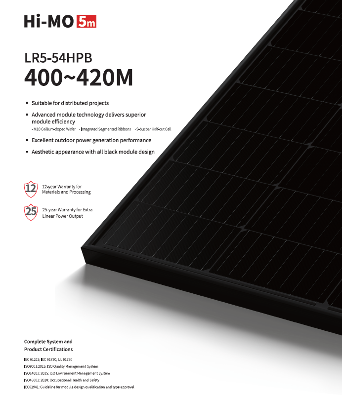longi solar power panel for home 400w