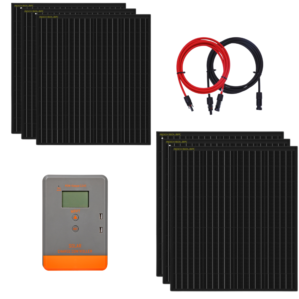 ROCKSOLAR 600W 12/24V Rigid Solar Panel Premium Kit with 60 MPPT Controller