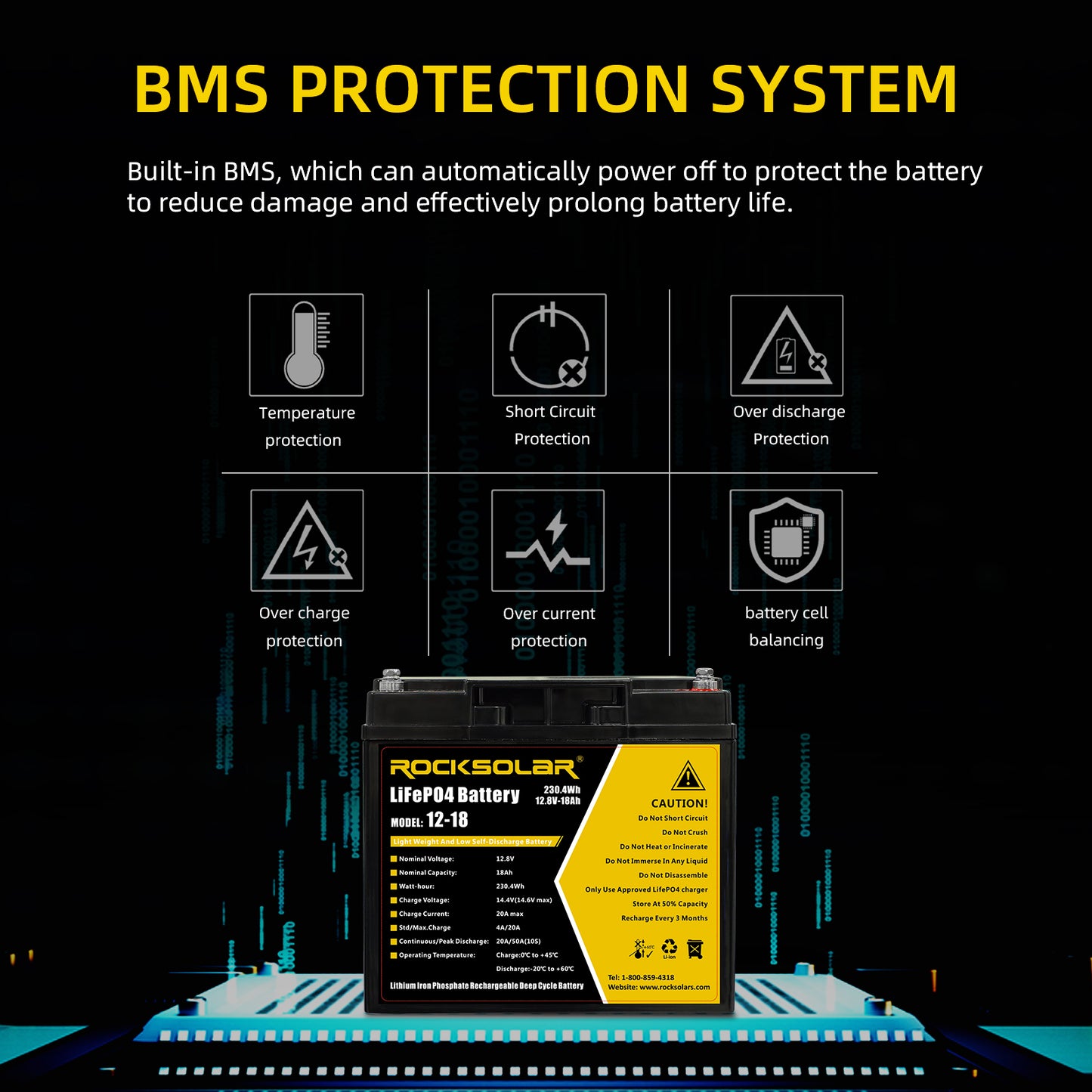 bms protected lifepo4 battery