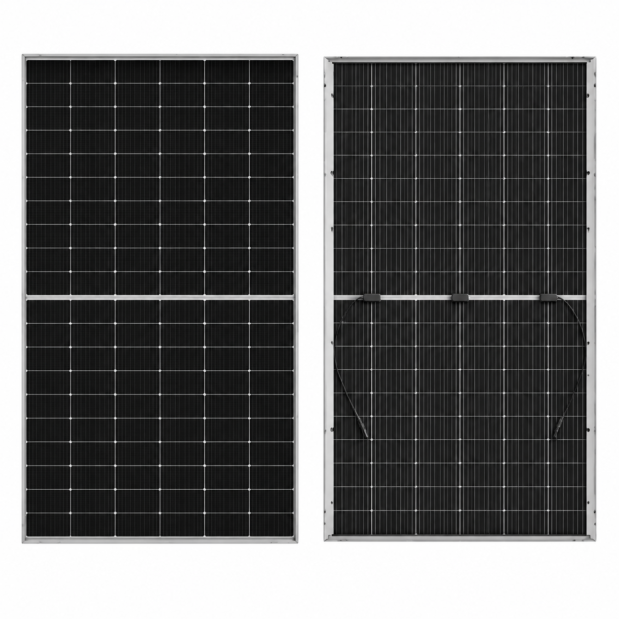 Canadian Solar TOPBiHiKu6 620W bifacial solar panel front and rear views