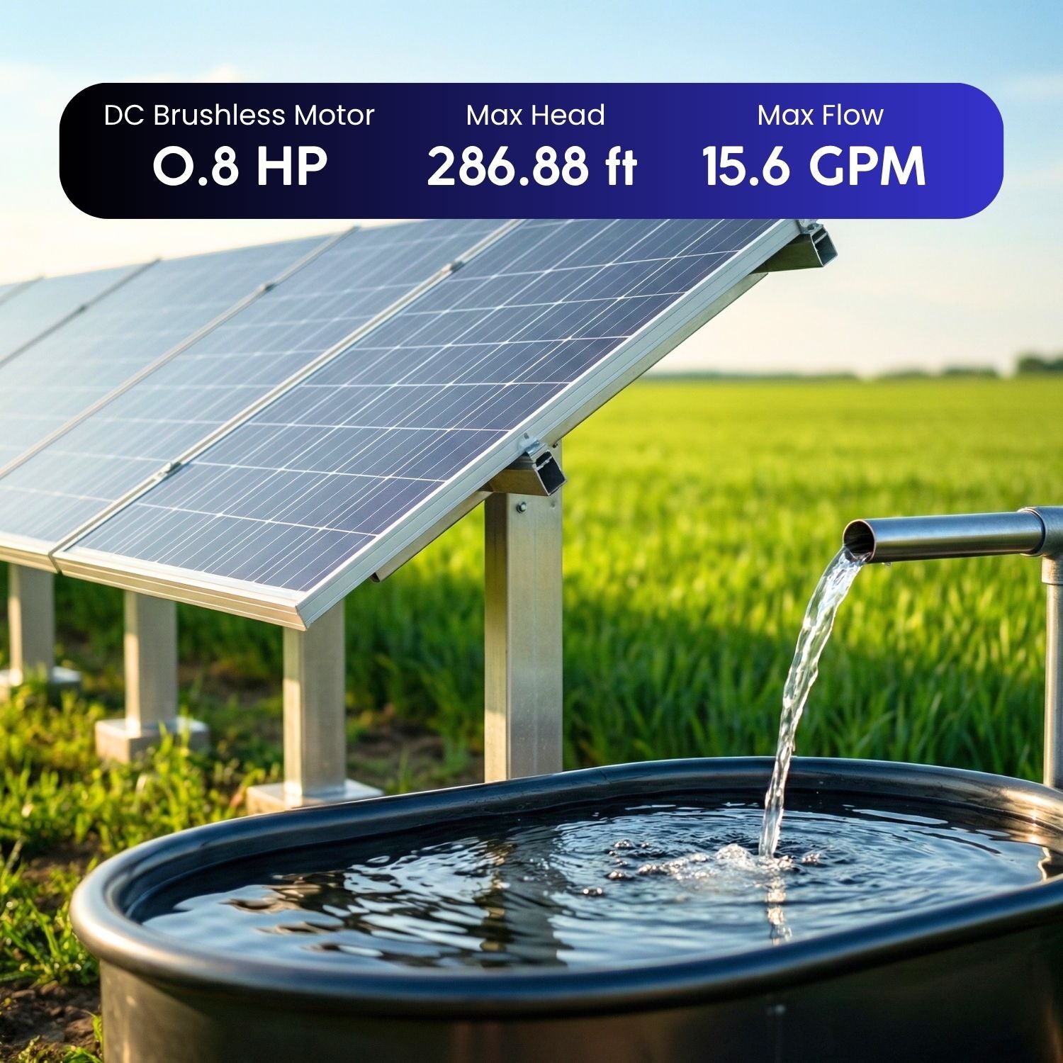 Rocksolar 0.8HP Hybrid Solar AC/DC Submersible Pump