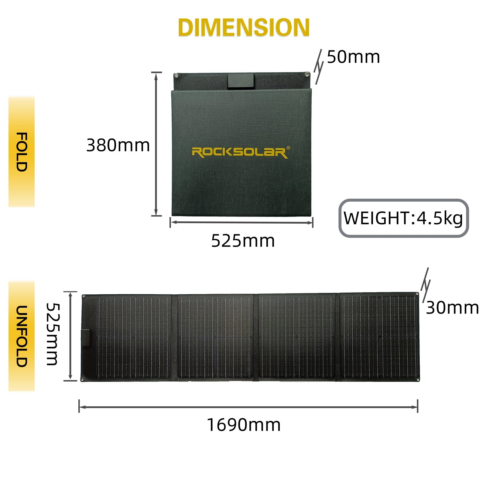 Panneau solaire pliable ROCKSOLAR 100W 12V 