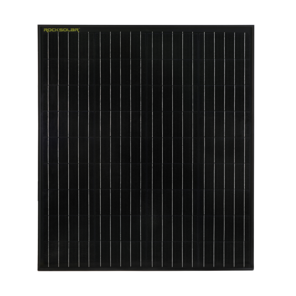 ROCKSOLAR Black Diamond 100W 12V Rigid Monocrystalline Solar Panel
