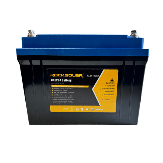 ROCKSOLAR 12.8V 100Ah T series LiFePO4 Battery (LIFEPO4) with 500A Peak Current