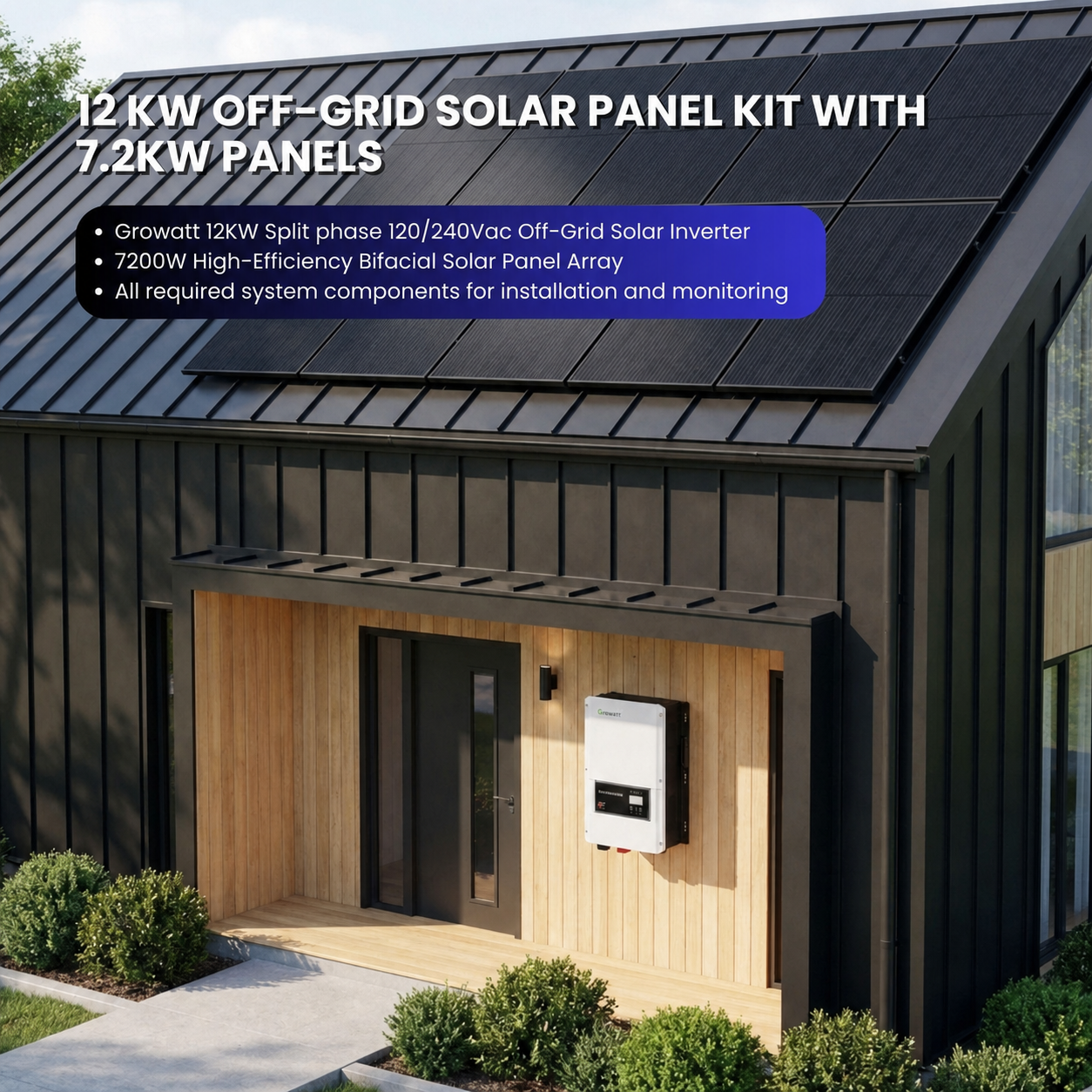 12kW Off-Grid Solar System with 7.2kW Canadian Solar Panels