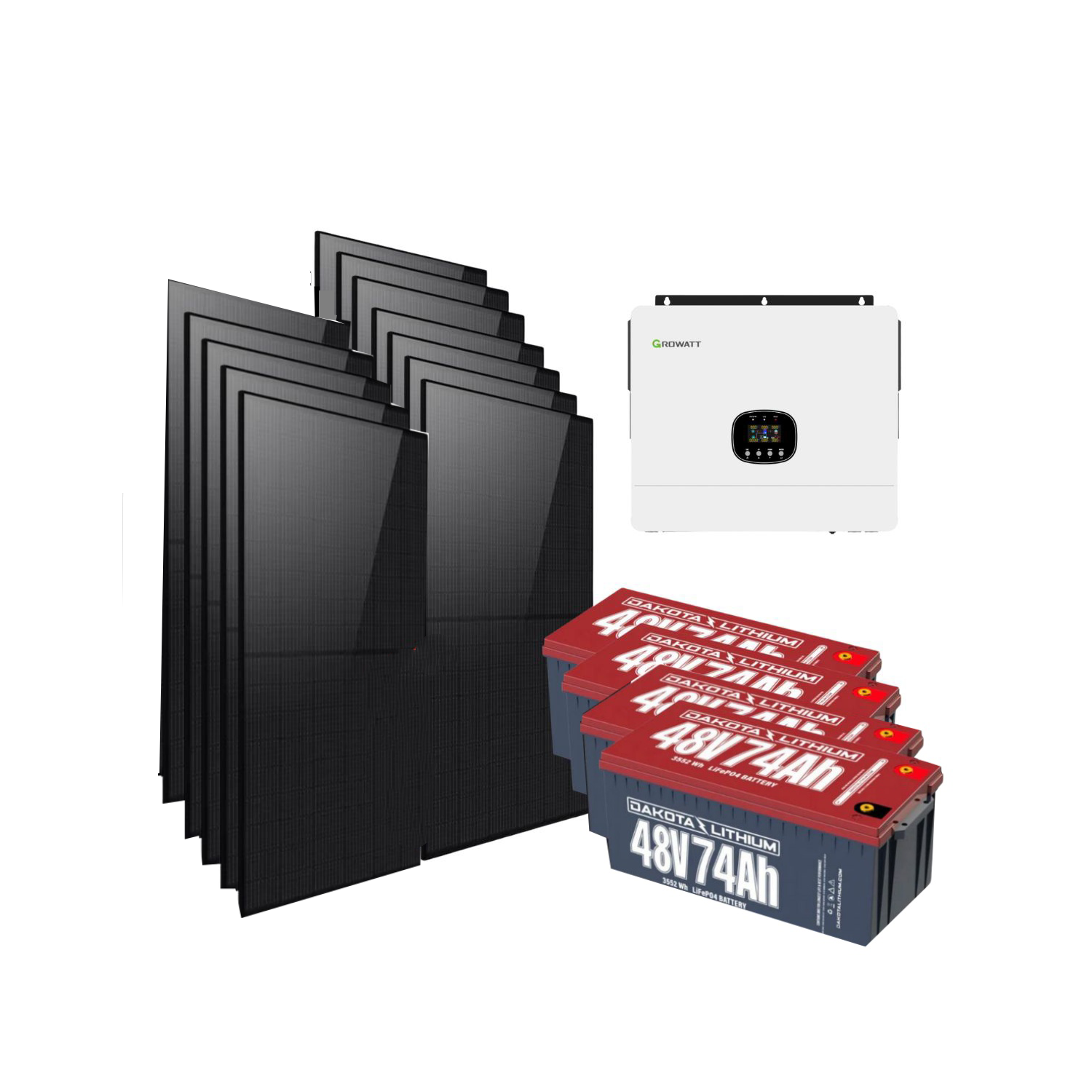 Rocksolar 12kW Off-Grid Solar Kit with 12Kw Inverter, 48V Lithium Storage & 12×600W Panels