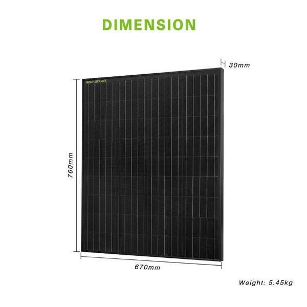 solar panel rigid 100w dimension
