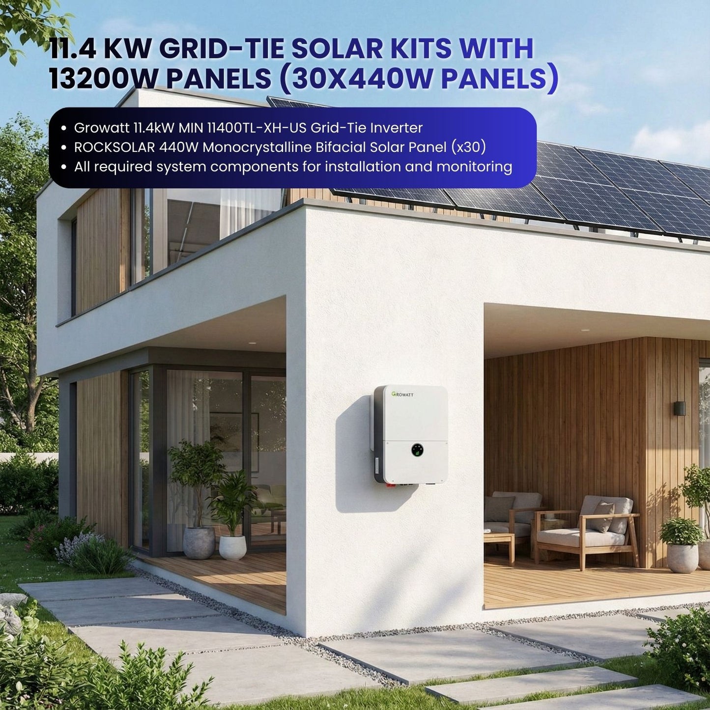 11.4 kW Grid-Tie Solar Panel Kit with 13200W solar Panels