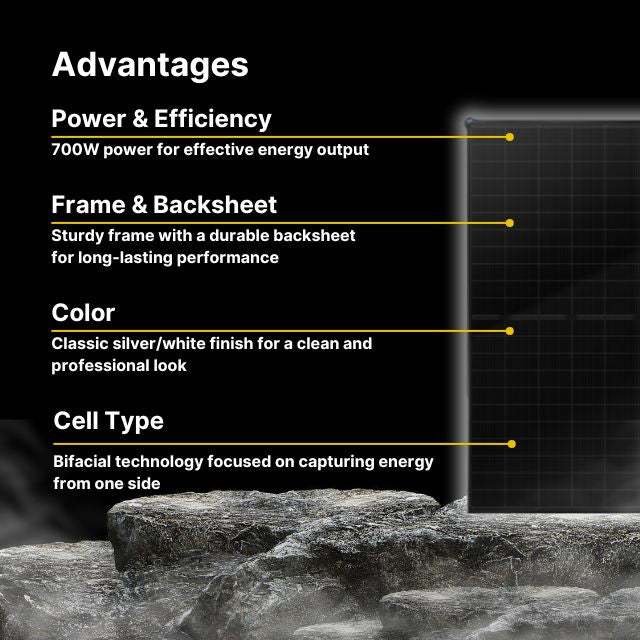 THORNOVA 700W Dual Glass Monocrystalline Bifacial Solar Panel (Pallet - 31 Panels)