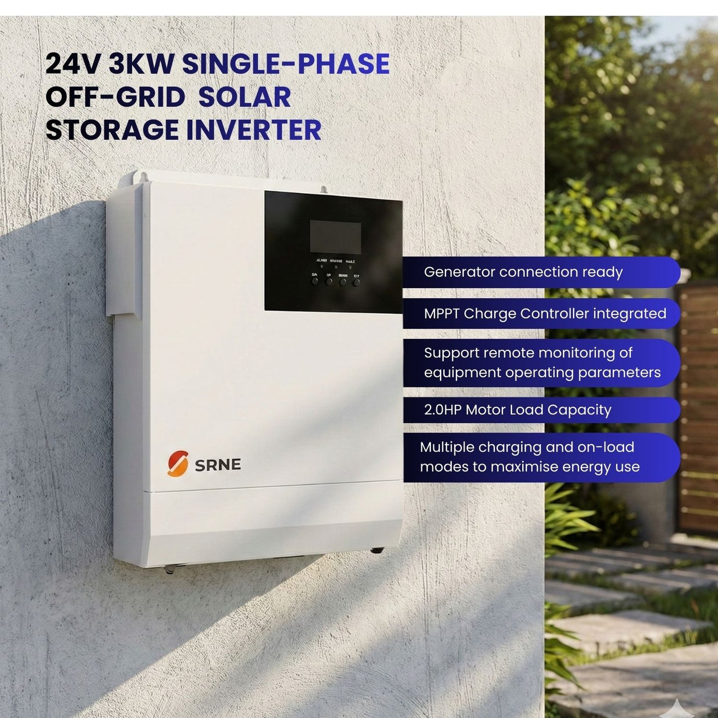 Kit de panneaux solaires hors réseau 24 V 3 kW avec panneaux solaires de 1320 W