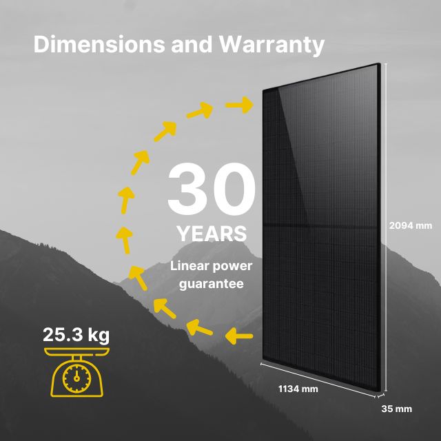 THORNOVA 600W Rigid Monocrystalline Bifacial Solar Panel