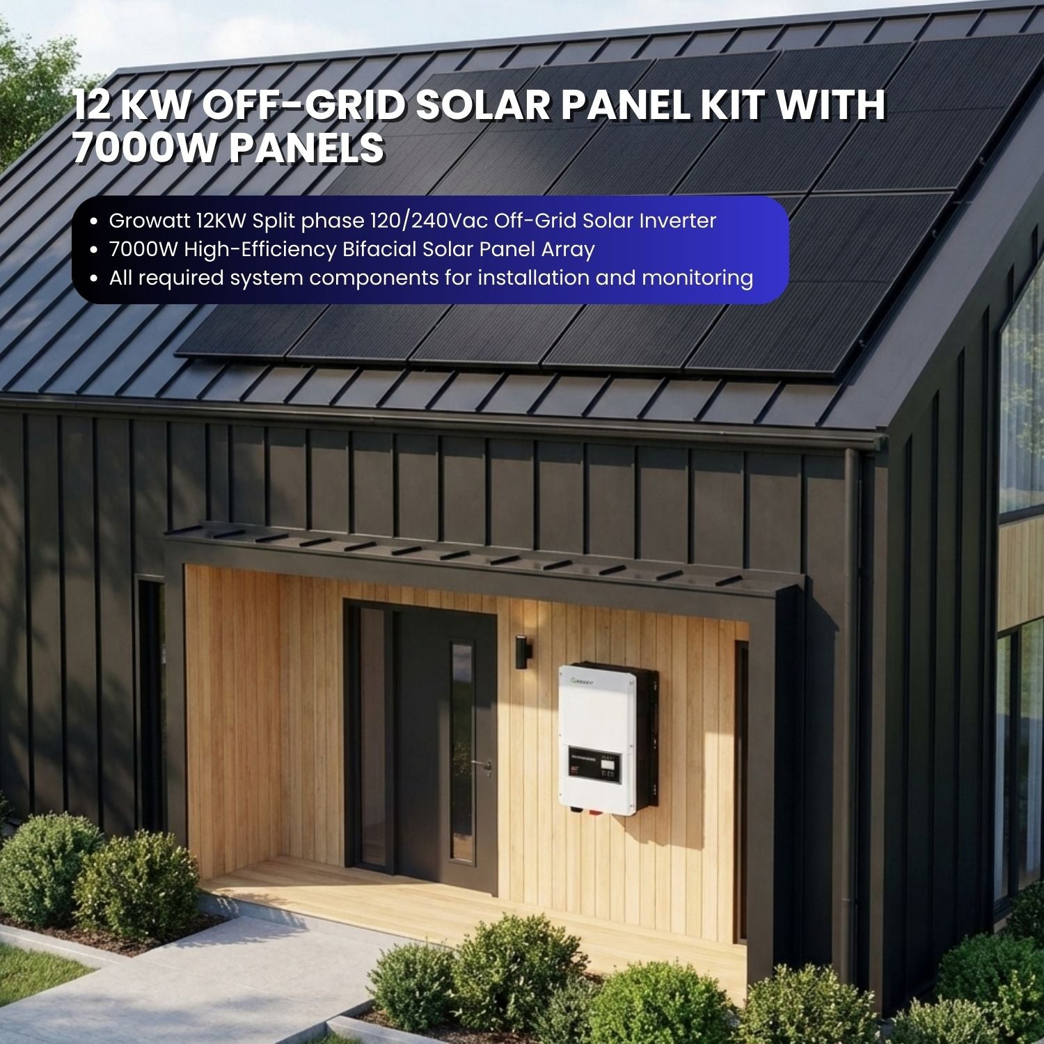 Kit de panneaux solaires hors réseau de 12 kW avec panneaux de 7000 W 