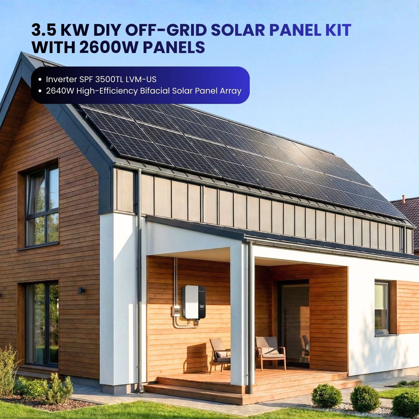 3.5 kW Off-Grid Solar Panel Kit with 2600W solar Panels (120V/30AMP)