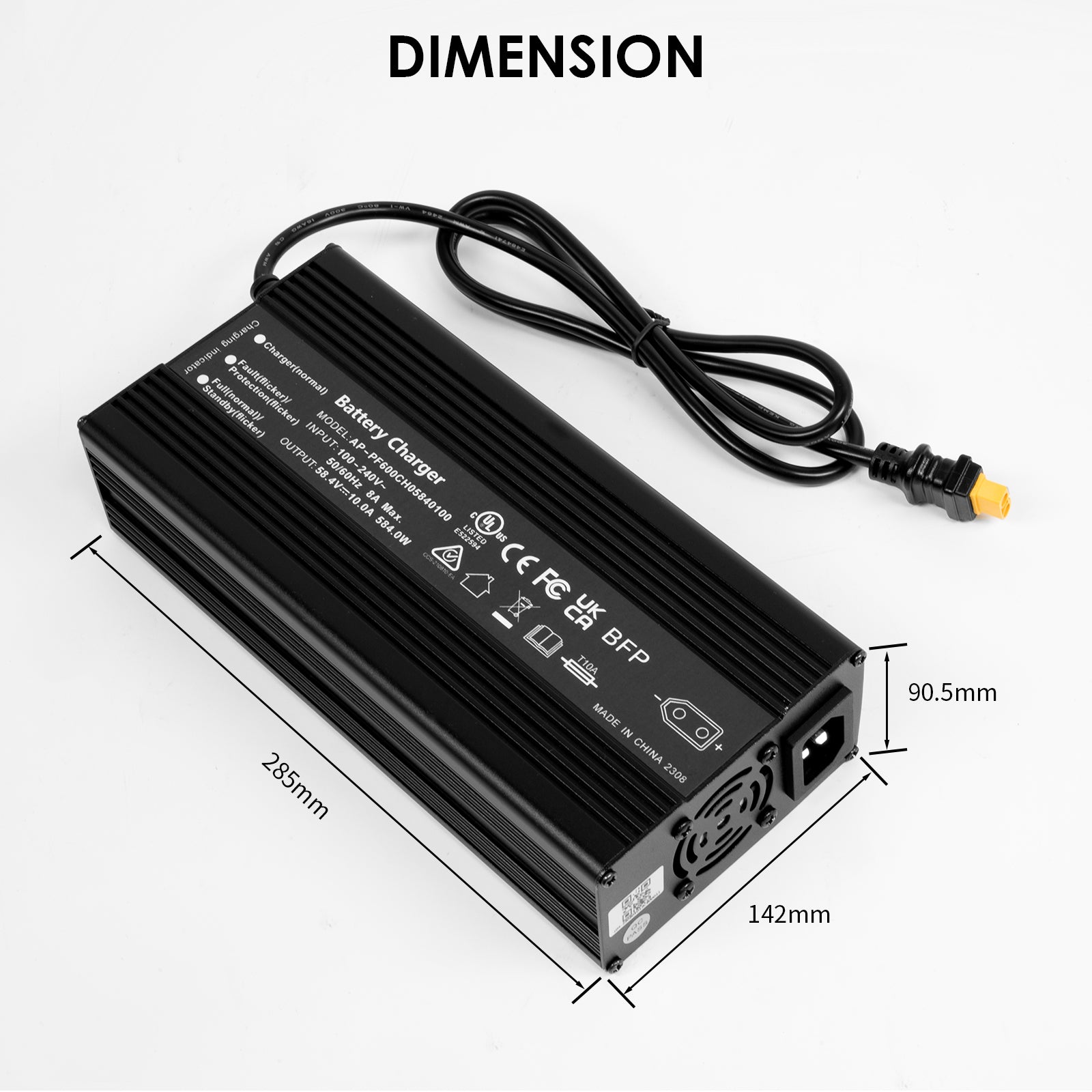 Chargeur de batterie ROCKSOLAR 58,4 V/10 A 48 V LiFePO4 