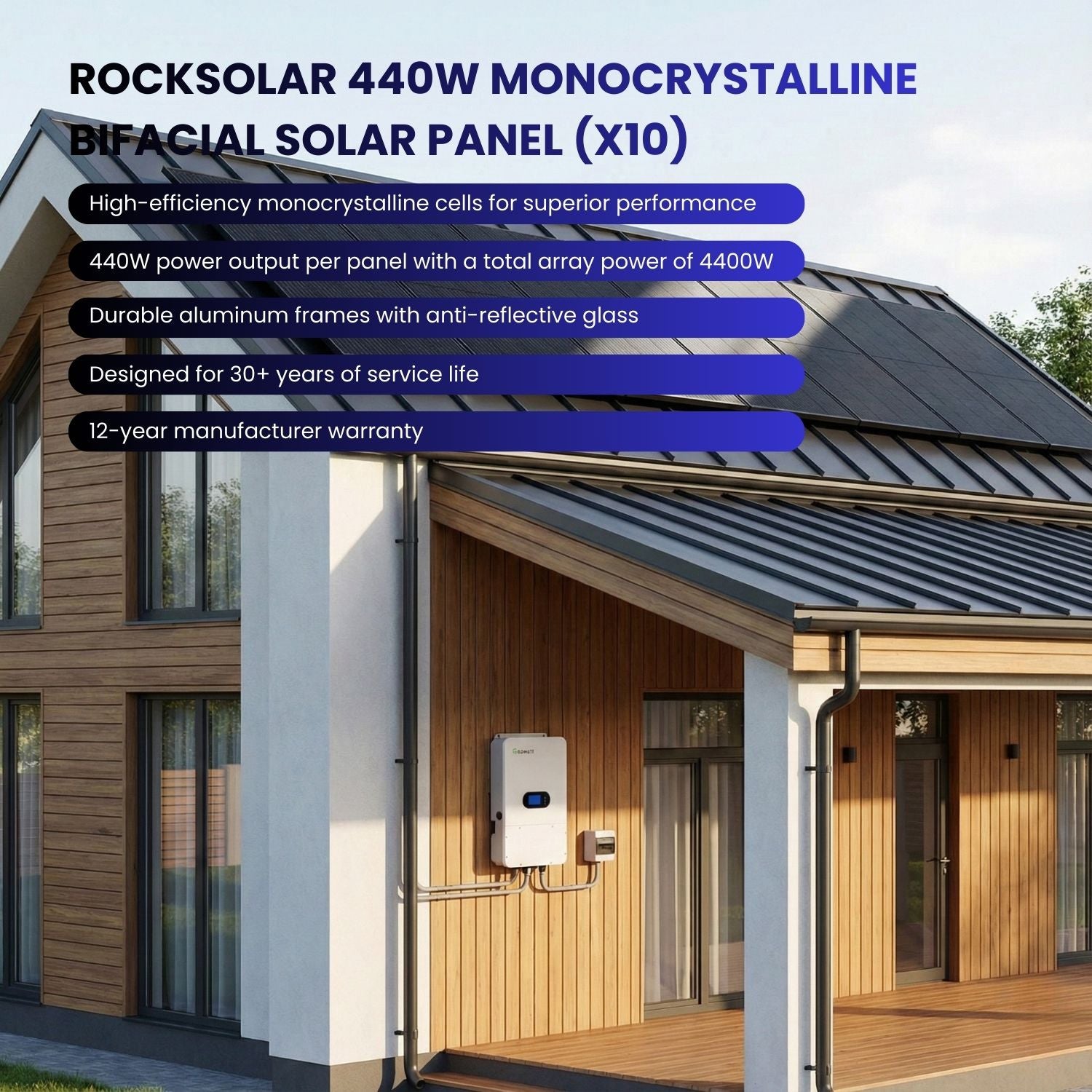 3.8 kW Grid-Tie Solar Panel Kit with 5280W solar Panels