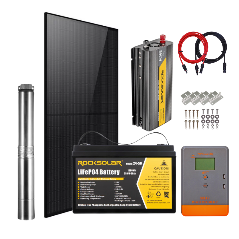 ROCKSOLAR 500W 24V Off-Grid Solar Water Pump System