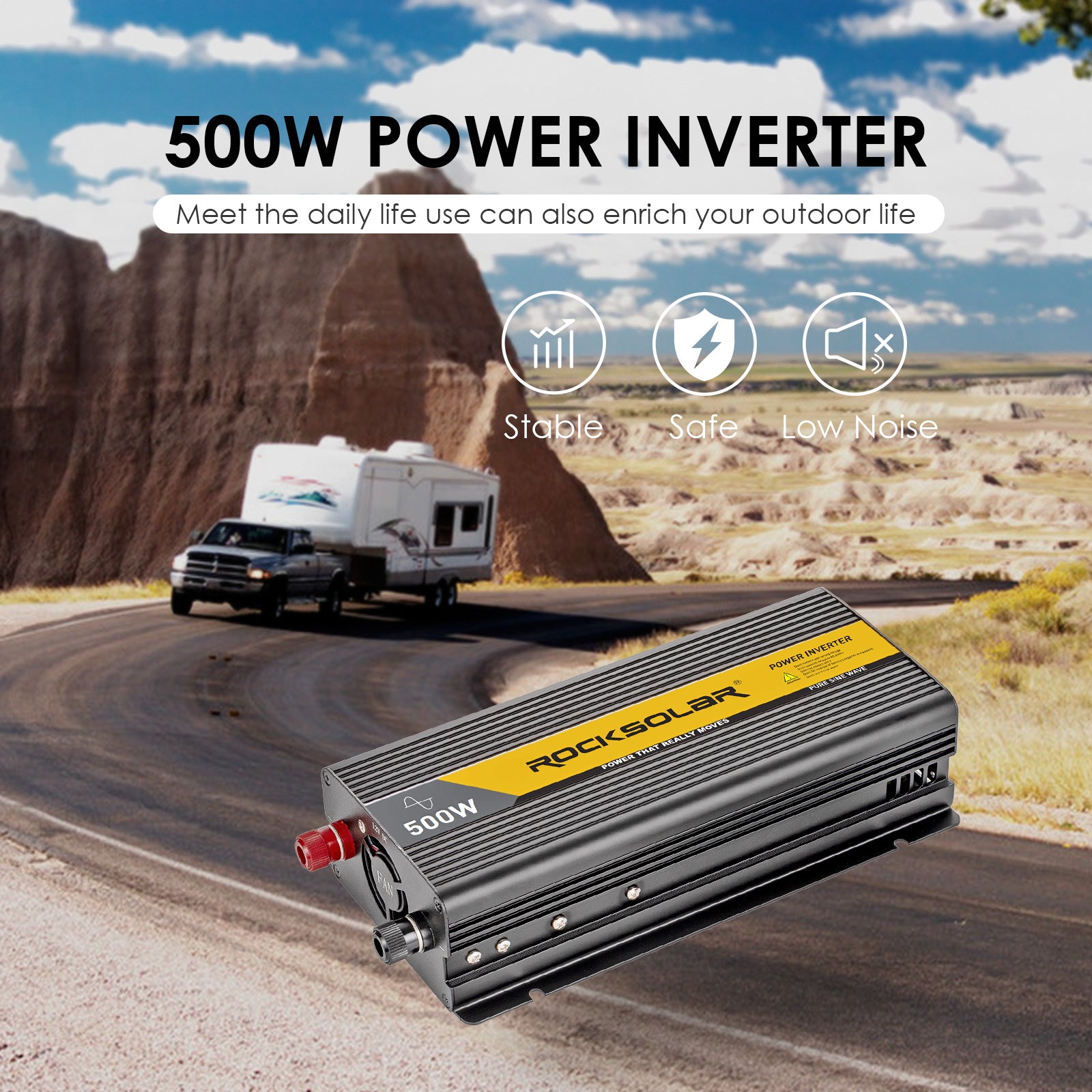 500W 12V Power Inverter | Pure Sine Wave Inverter for Home and RV