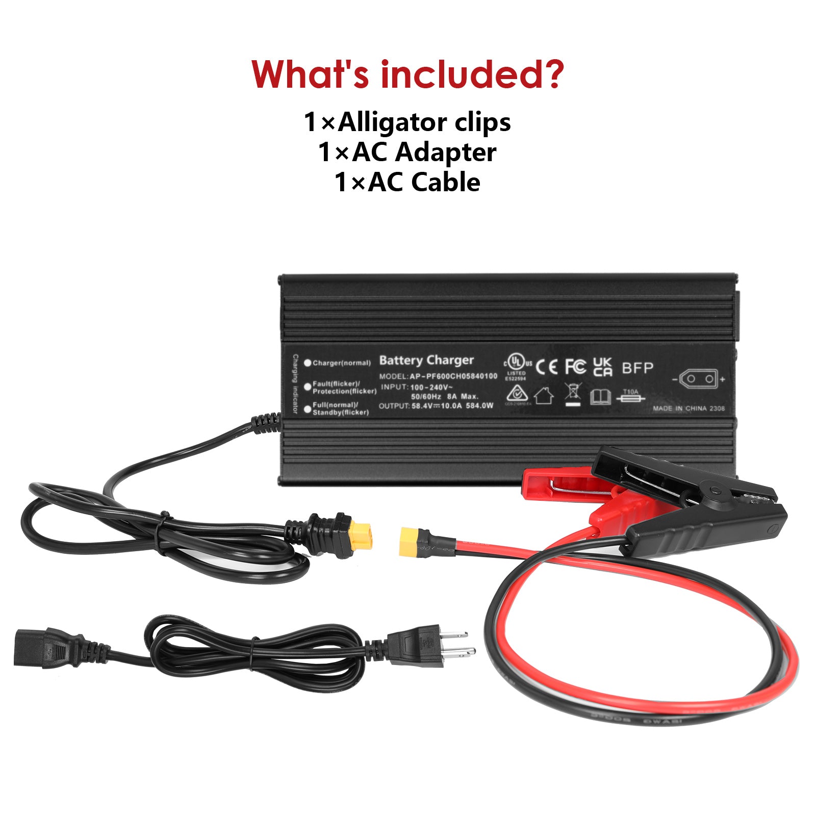 Chargeur de batterie ROCKSOLAR 58,4 V/10 A 48 V LiFePO4 