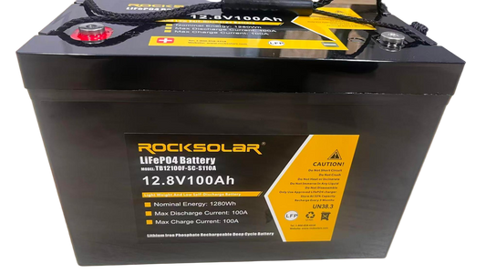 ROCKSOLAR 12.8V 100Ah Deep Cycle Lithium Battery (LIFEPO4)