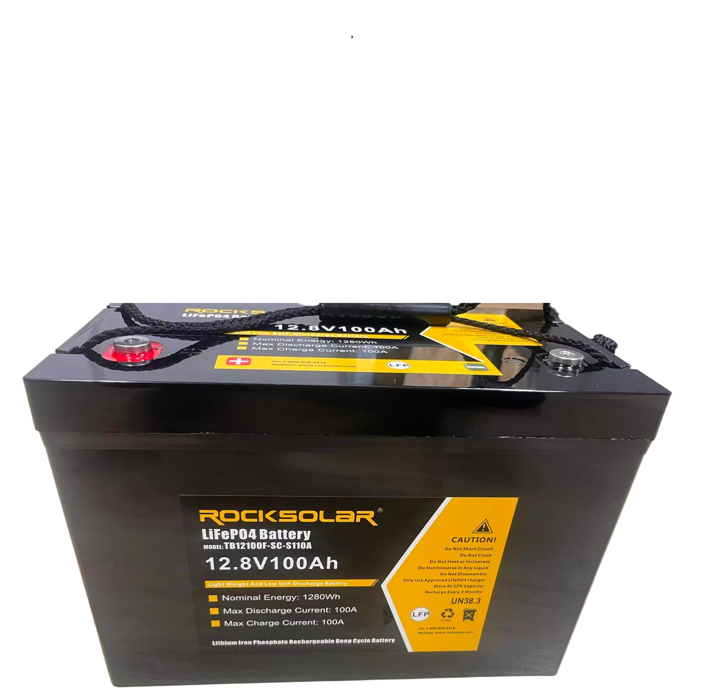 ROCKSOLAR 12.8V 100Ah Deep Cycle Lithium Battery (LIFEPO4)
