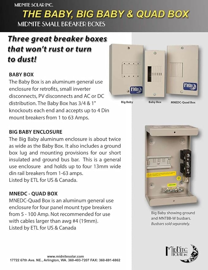 MidNite Solar - MNBABYBOX Baby Box Enclosure DC breaker box