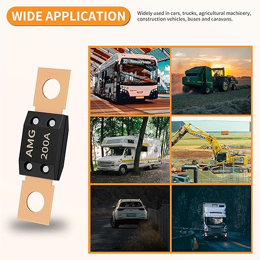 Fusible MEGA/AMG 200 A pour voitures, camions, engins de chantier, bus, caravanes, bateaux