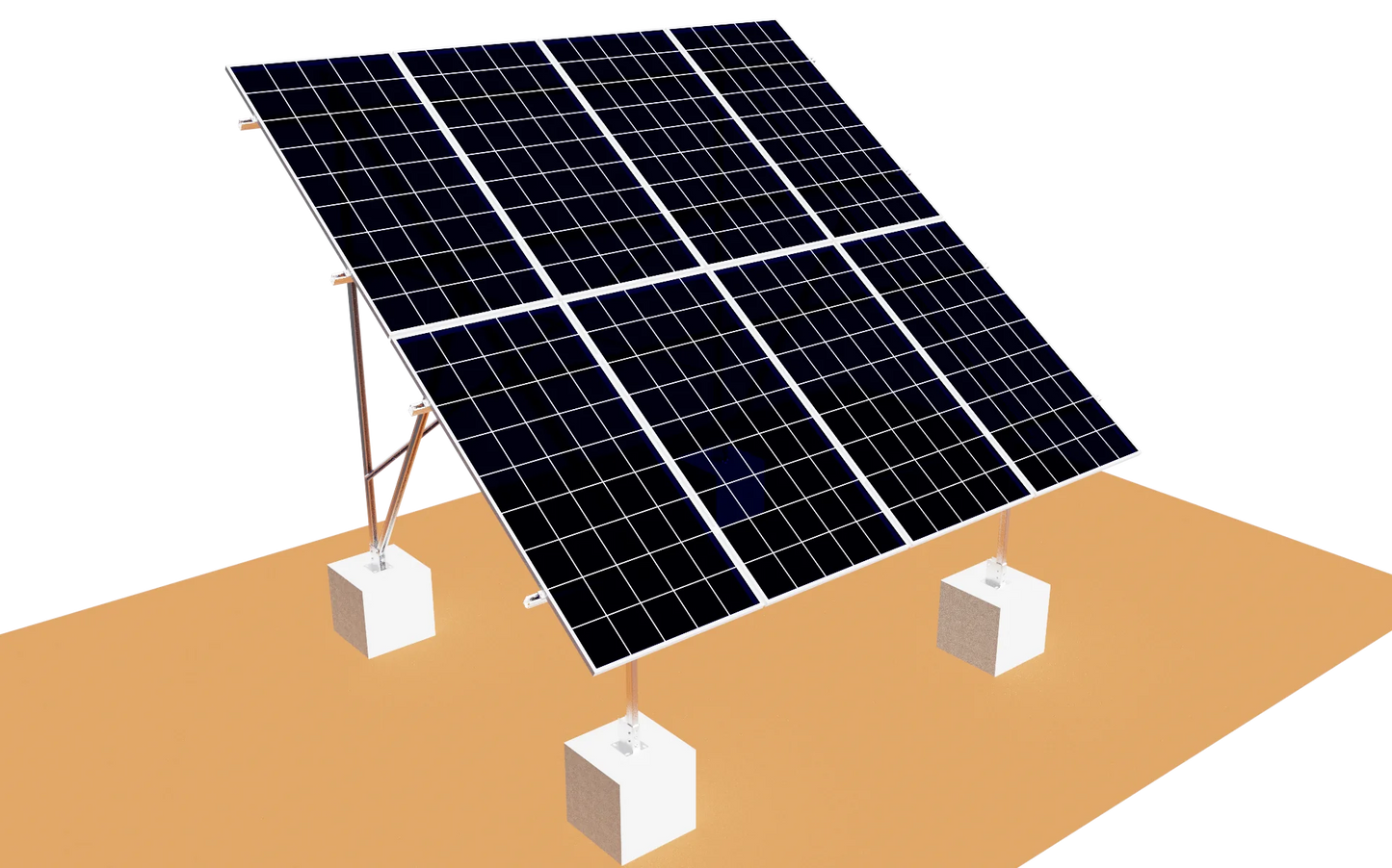 Elios Terra G8 | Ground Mount System For 8 Solar Panels | Ground Mounting System