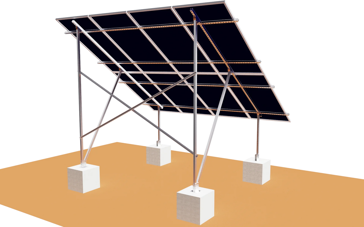 Elios Terra G8 | Ground Mount System For 8 Solar Panels | Ground Mounting System