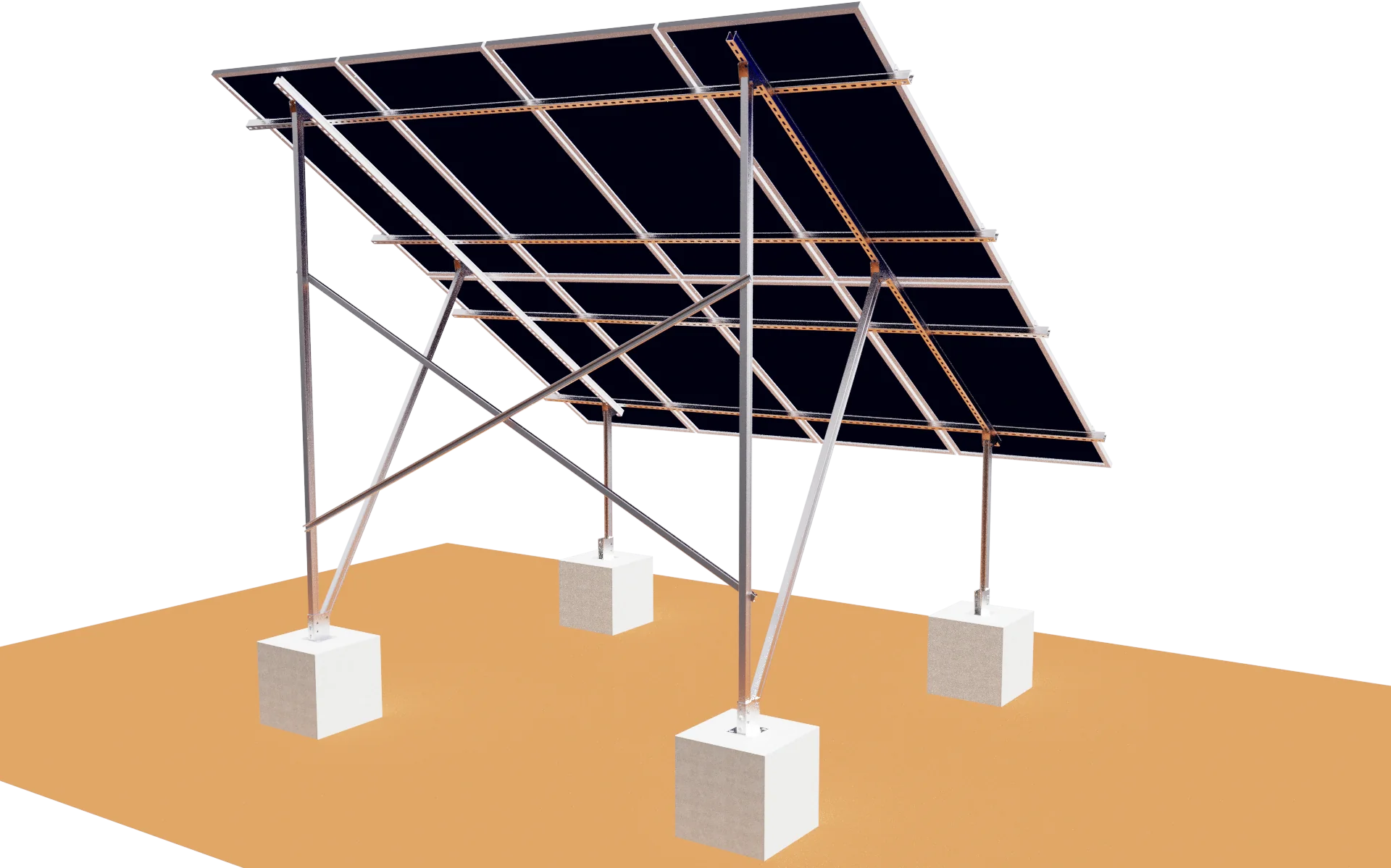 Elios Terra G8 | Ground Mount System For 8 Solar Panels | Ground Mounting System