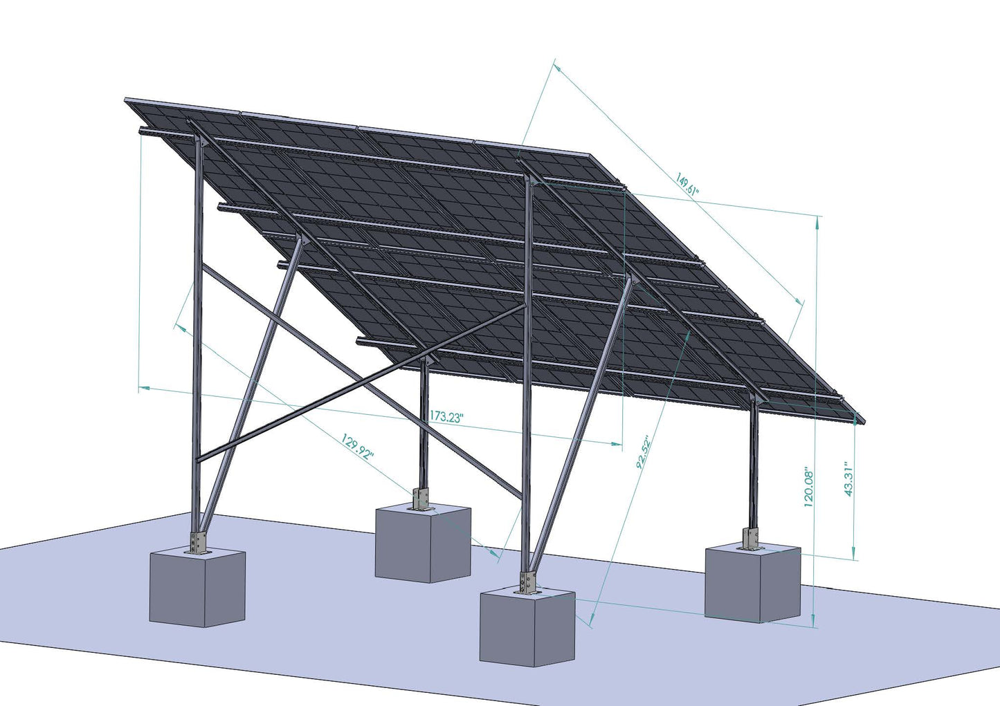 Elios Terra G8 | Ground Mount System For 8 Solar Panels | Ground Mounting System