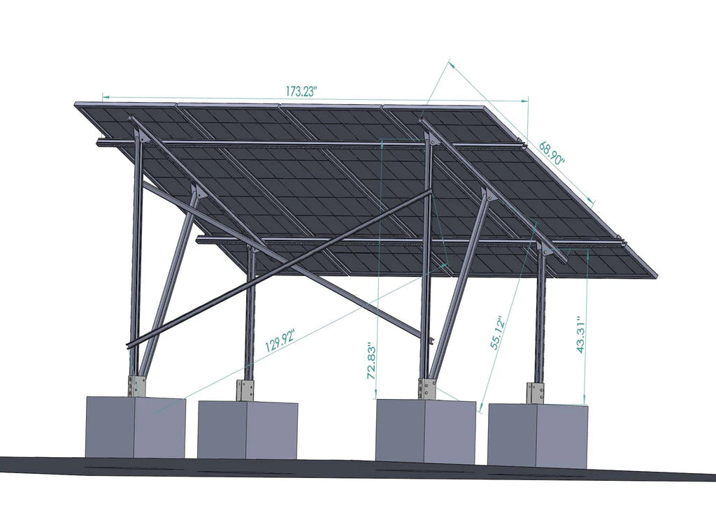 Elios Terra G4 | Ground Mount System For 4 Solar Panels | Ground Mounting System