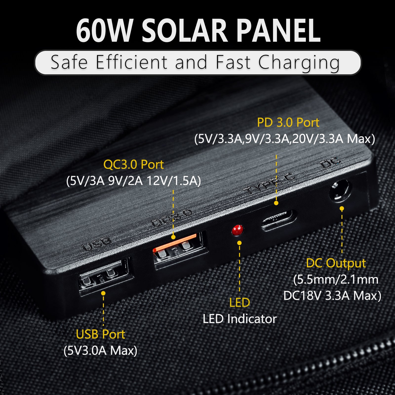 camping solar panel 60w