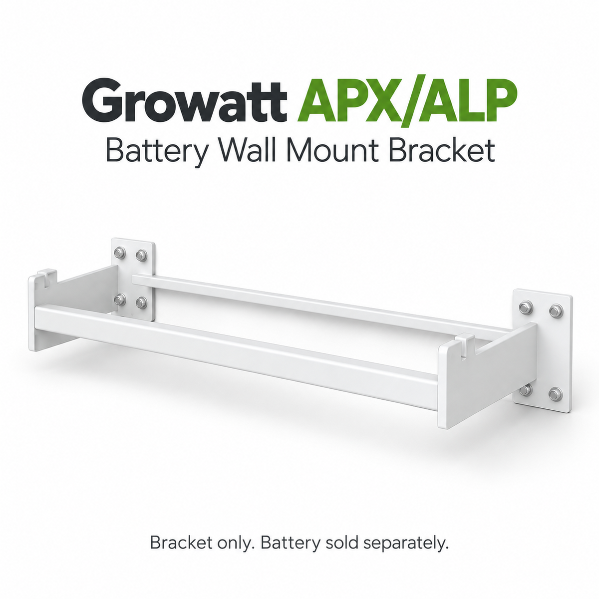 Growatt APX/ALP battery wall mount bracket product illustration; battery sold separately