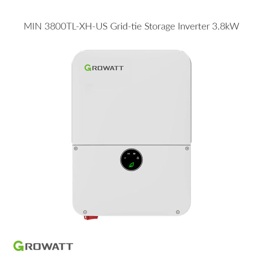 Growatt 3.8kW MIN 3800TL-XH-US Grid-Tie | Battery Storage Solar Inverter