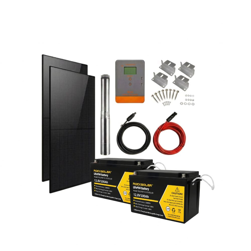 ROCKSOLAR 24V Solar Water Pump Kit with 0.4HP DC Submersible Pump