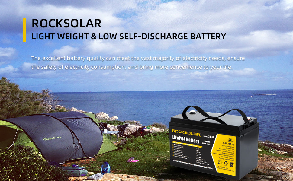 ROCKSOLAR 24V 50Ah Deep Cycle Lithium Battery (LIFEPO4)