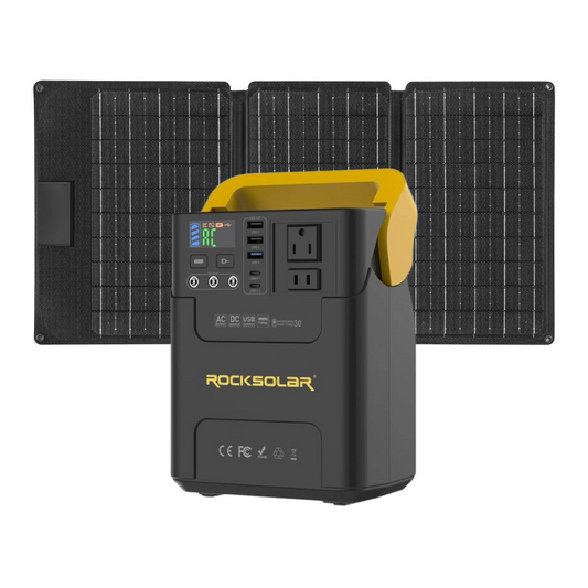 ROCKSOLAR Adventurer 100W 133.2Wh Portable Solar Generator Kit