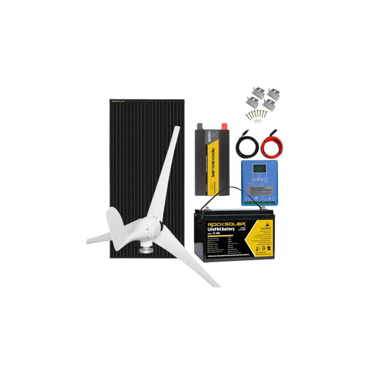 ROCKSOLAR 800W 12V Solar Wind Turbine Kit (600W Wind + 200W Solar)